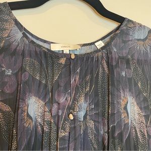 Vince blouse sheer navy XXL EUC